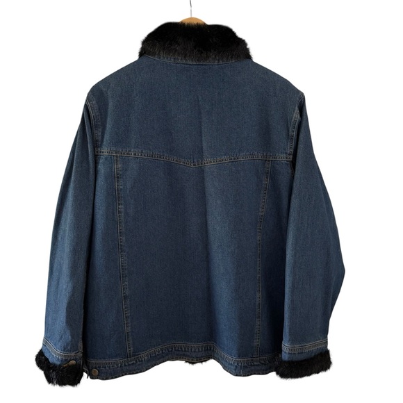 Marvin Richards Faux Fur Lined Denim Jacket Women’s Size 1X - Picture 7 of 15